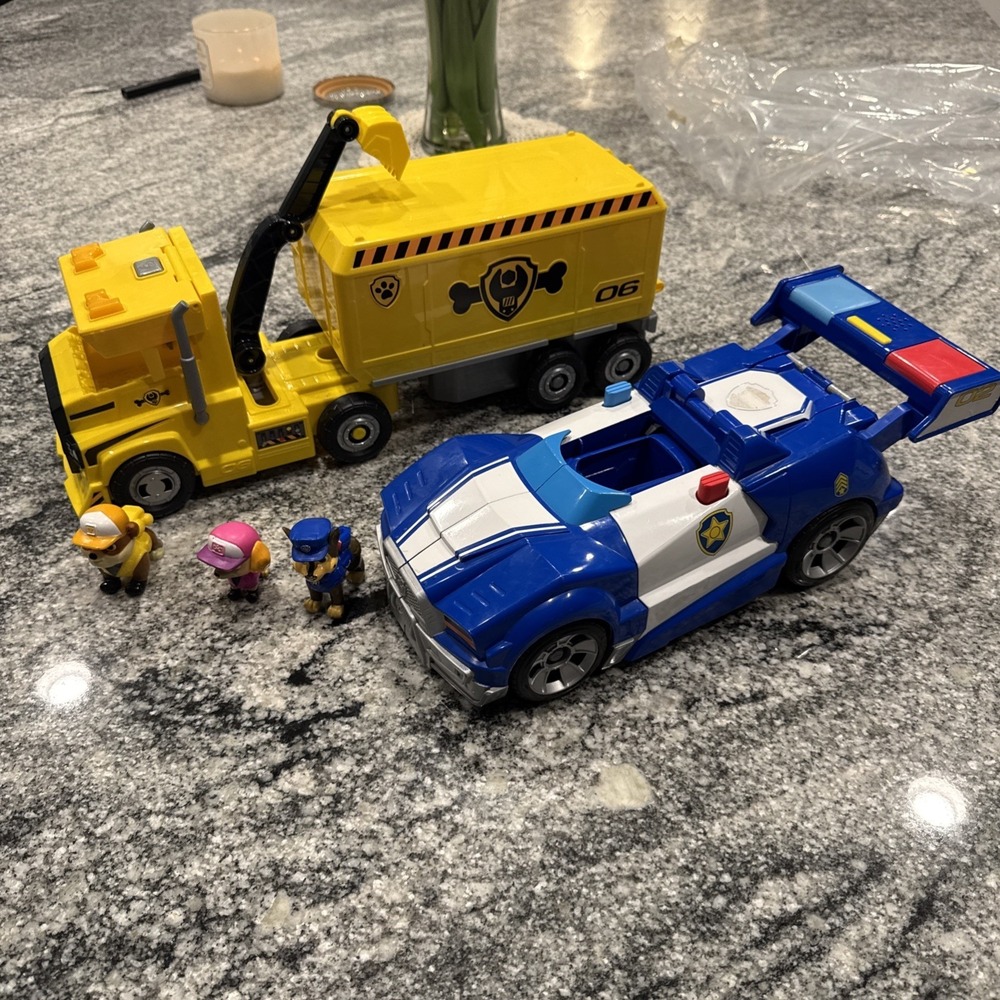 Paw‎ Patrol Large Chase Rubble 2-in 1 Transforming Cruiser And Truck As Shown